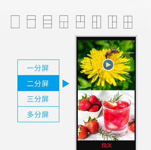 立式智能广告机分屏